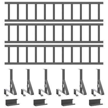 vidaXL Φρουρός χιονιού οροφής Ανθρακί 300 x 29,5 x 34,5 εκ. Ατσάλι