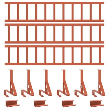 vidaXL Φρουρός χιονιού οροφής Κόκκινο 300 x 29,5 x 34,5 εκ. Ατσάλι