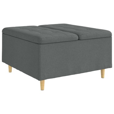vidaXL Οθωμανικό αποθήκευσης Σκούρο Γκρι 80x80x45cm ύφασμα