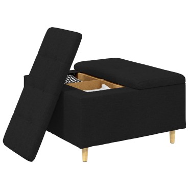 vidaXL Οθωμανό με Αποθηκευτικό Χώρο Μαύρο 80x80x45cm ύφασμα