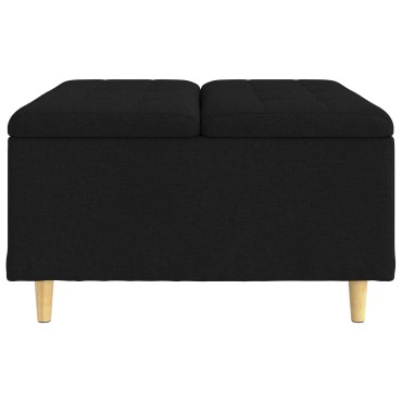 vidaXL Οθωμανό με Αποθηκευτικό Χώρο Μαύρο 80x80x45cm ύφασμα