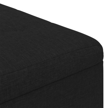 vidaXL Οθωμανό με Αποθηκευτικό Χώρο Μαύρο 80x80x45cm ύφασμα