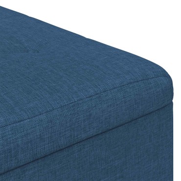vidaXL Οθωμανικό αποθήκευσης με μαξιλάρι Μπλε 80x80x45cm ύφασμα