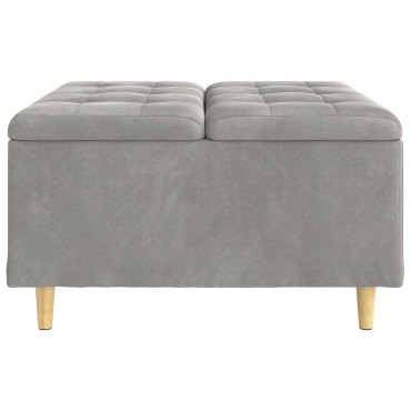 vidaXL Οθωμανικό αποθήκευσης Ανοιχτό γκρι 80x80x45cm Βελούδο