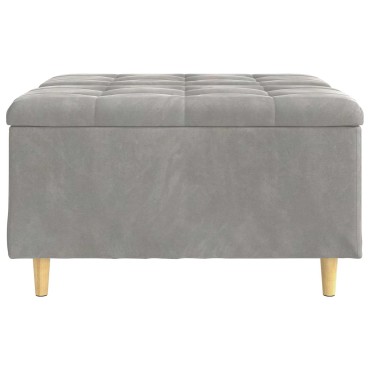 vidaXL Οθωμανικό αποθήκευσης Ανοιχτό γκρι 80x80x45cm Βελούδο