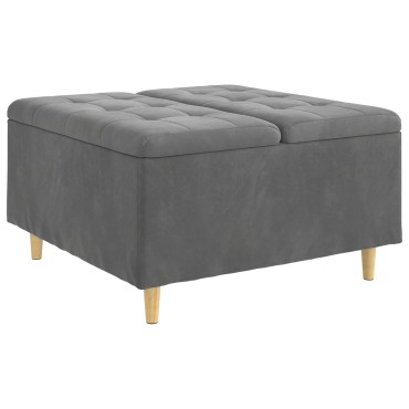vidaXL Οθωμανικό αποθήκευσης Σκούρο Γκρι 80x80x45cm Βελούδο
