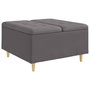 vidaXL Οθωμανικό αποθήκευσης Γκρι 80x80x45cm Τεχνητό δέρμα