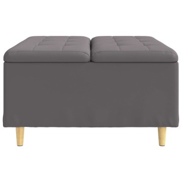 vidaXL Οθωμανικό αποθήκευσης Γκρι 80x80x45cm Τεχνητό δέρμα