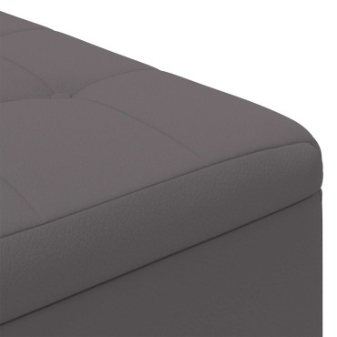 vidaXL Οθωμανικό αποθήκευσης Γκρι 80x80x45cm Τεχνητό δέρμα