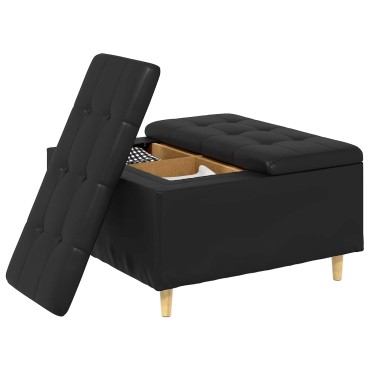 vidaXL Οθωμανό με Αποθηκευτικό Χώρο Μαύρο 80x80x45cm