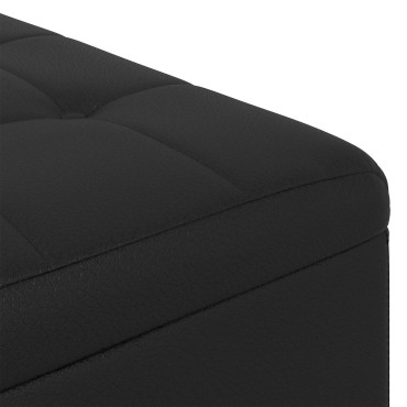 vidaXL Οθωμανό με Αποθηκευτικό Χώρο Μαύρο 80x80x45cm