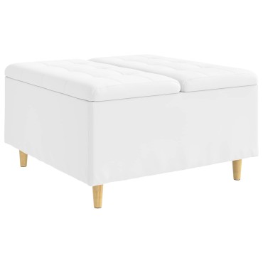 vidaXL Οθωμανικό αποθήκευσης Λευκός 80x80x45cm Τεχνητό δέρμα