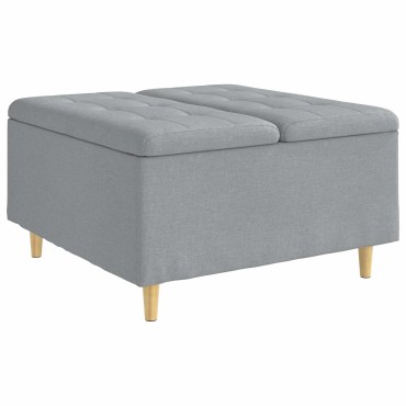 vidaXL Οθωμανικό αποθήκευσης Ανοιχτό γκρι 80x80x45cm ύφασμα