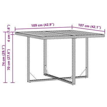 vidaXL Τραπέζι Κήπου 109x107x74cm 1 τεμ.
