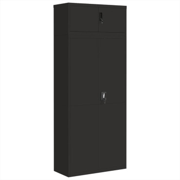 vidaXL Αρχειοθήκη Μαύρη 90x40x220cm Ατσάλινη 2 τεμ.