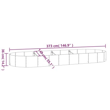 vidaXL Ζαρντινιέρα Καφέ 373x140x36 εκ. Γαλβανισμένος χάλυβας