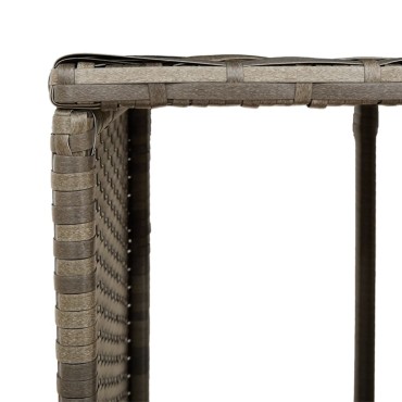 vidaXL Πλαίσιο Τζακούζι Γκρι από Συνθετικό Ρατάν + Μασίφ Ξύλο Ακακίας