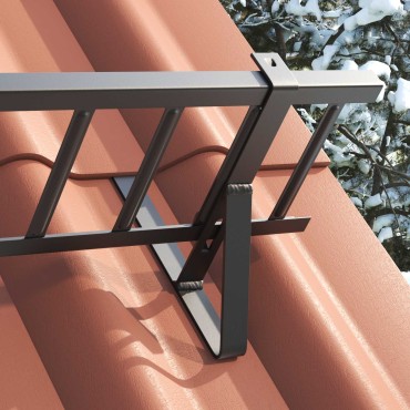 vidaXL Υποστήριξη Φράχτη Χιονιού Μαύρο 29,5 x 3 x 34,5 εκ Ατσάλι