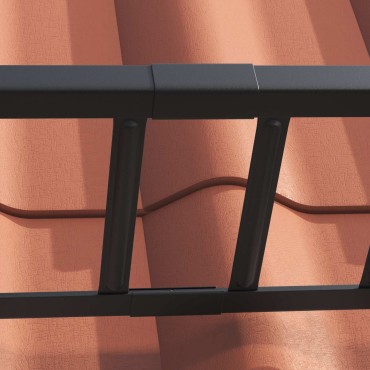 vidaXL Φρουρός χιονιού οροφής Μαύρο 600 x 2,5 x 20 εκ Ατσάλι