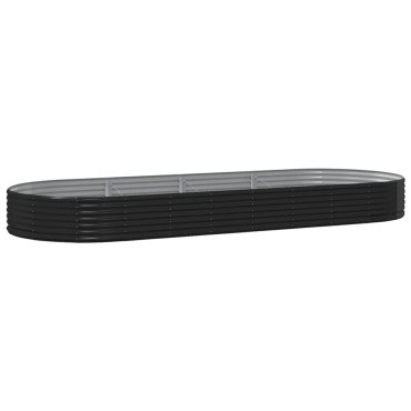 vidaXL Ζαρντινιέρα Ανθρακί 373x140x36εκ Γαλβανισμένος χάλυβας