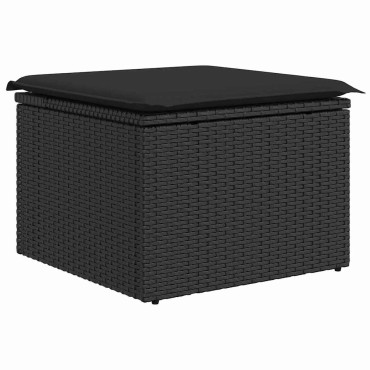 vidaXL Σετ Καναπέ Κήπου 8 τεμ. Μαύρο 100x55x73cm  Γωνιακός