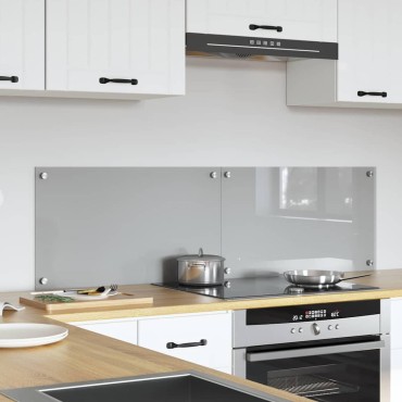vidaXL Πλάτη κουζίνας 2 τμχ. Ανοιχτό γκρι 70 x 40 cm σκληρυμένο γυαλί