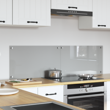 vidaXL Πλάτη κουζίνας 2 τμχ. Ανοιχτό γκρι 70 x 40 cm σκληρυμένο γυαλί