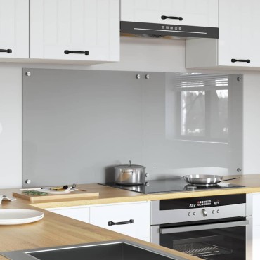 vidaXL Πλάτη κουζίνας 2 τμχ. Ανοιχτό γκρι 70 x 60 cm σκληρυμένο γυαλί