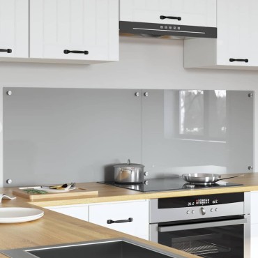 vidaXL Πλάτη κουζίνας 2 τμχ. Ανοιχτό γκρι 80 x 50 cm σκληρυμένο γυαλί