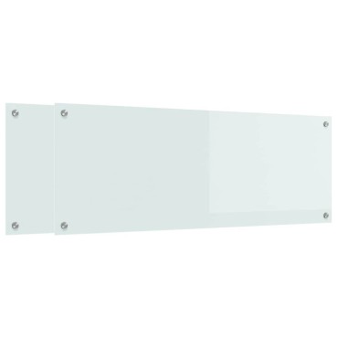vidaXL Πλάτη κουζίνας 2 τμχ. Λευκό 110 x 40 cm σκληρυμένο γυαλί
