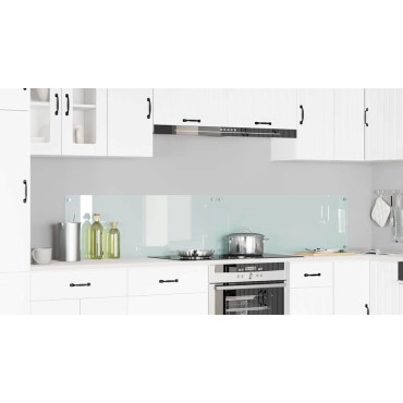 vidaXL Πλάτη κουζίνας 2 τμχ. Λευκό 110 x 40 cm σκληρυμένο γυαλί