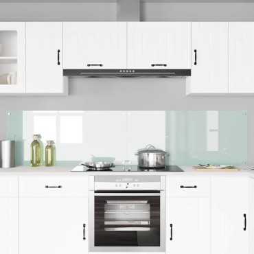 vidaXL Πλάτη κουζίνας 2 τμχ. Λευκό 110 x 50 cm σκληρυμένο γυαλί