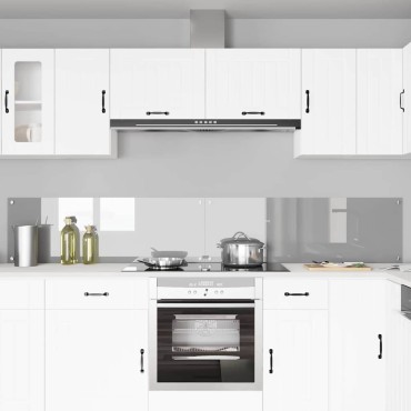 vidaXL Πλάτη κουζίνας 2 τμχ. Ανοιχτό γκρι 120 x 40 cm σκληρυμένο γυαλί