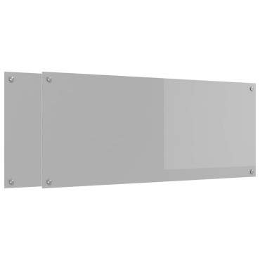 vidaXL Πλάτη κουζίνας 2 τμχ. Ανοιχτό γκρι 120 x 50 cm σκληρυμένο γυαλί