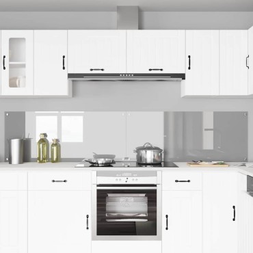 vidaXL Πλάτη κουζίνας 2 τμχ. Ανοιχτό γκρι 120 x 50 cm σκληρυμένο γυαλί