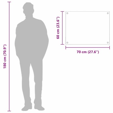 vidaXL Πλάτη κουζίνας Ανοιχτό γκρι 70 x 60 cm σκληρυμένο γυαλί
