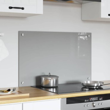 vidaXL Πλάτη κουζίνας Ανοιχτό γκρι 80 x 50 cm σκληρυμένο γυαλί
