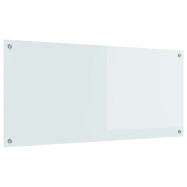 vidaXL Πλάτη κουζίνας Λευκό 110 x 50 cm σκληρυμένο γυαλί