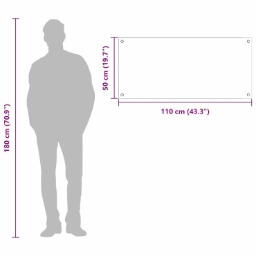 vidaXL Πλάτη κουζίνας Λευκό 110 x 50 cm σκληρυμένο γυαλί