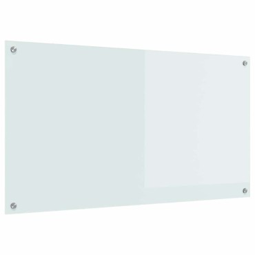 vidaXL Πλάτη κουζίνας Λευκό 110 x 60 cm σκληρυμένο γυαλί