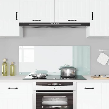 vidaXL Πλάτη κουζίνας Λευκό 120 x 50 cm σκληρυμένο γυαλί