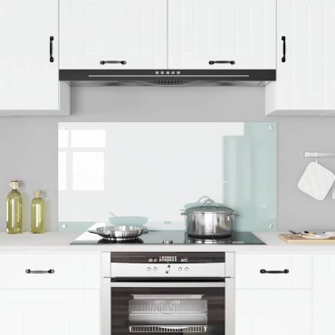 vidaXL Πλάτη κουζίνας Λευκό 120 x 60 cm σκληρυμένο γυαλί