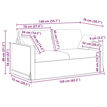 vidaXL Σετ Καναπέ 2 τεμ. Κόκκινο Βελούδο 158x78x80cm  Διθέσιος