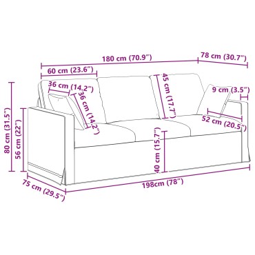 vidaXL Σετ Καναπέ 2 τεμ. Ροζ Βελούδο 198x78x80cm  Διθέσιος