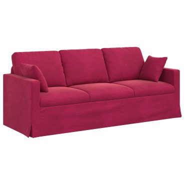 vidaXL Σετ Καναπέ 2 τεμ. Κόκκινο Βελούδο 198x78x80cm  Διθέσιος