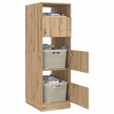 vidaXL Ντουλάπα Πλυσταριού με αποθήκευση Artisan Oak 50x68x162 εκ 1 τεμ.