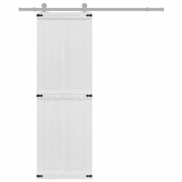 vidaXL Πόρτα αχυρώνα CORONA 70 x 210 cm Μασίφ Ξύλο Πεύκου Λευκό