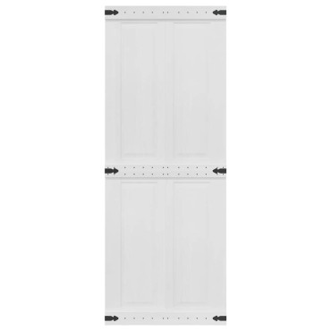 vidaXL Πόρτα αχυρώνα Corona Λευκό 80 x 210 cm Μασίφ Ξύλο Πεύκου