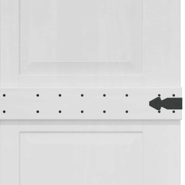 vidaXL Πόρτα αχυρώνα Corona Λευκό 80 x 210 cm Μασίφ Ξύλο Πεύκου