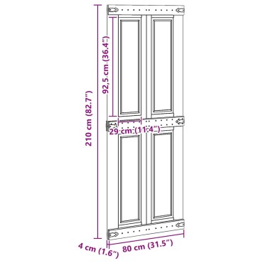 vidaXL Πόρτα αχυρώνα Corona Λευκό 80 x 210 cm Μασίφ Ξύλο Πεύκου